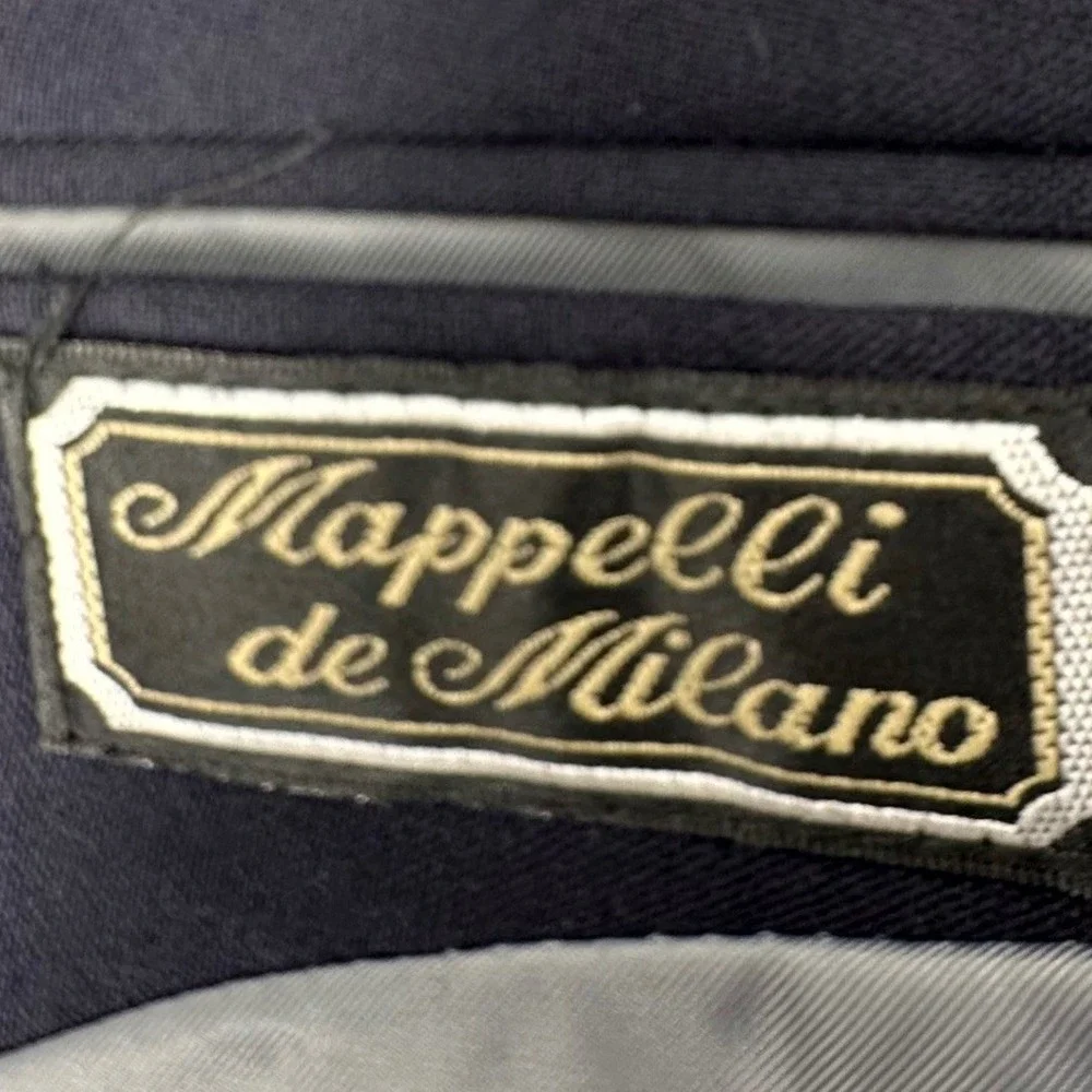 Mapelli De Miliano Double Breasted Blazer Mens 44 Navy Blue Gentlemen Peak Lapel